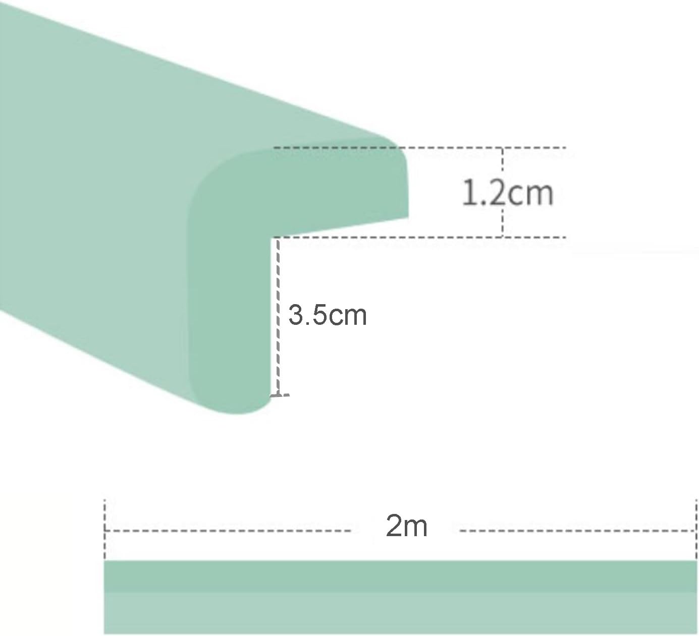 XPLKQXE Sharp Edge Safety Corner Edge Foam Padding, Edge Guards Bumpers Adhesive, Edge Corner Protector Guards for Table Edges & Sharp Corners(White-B,2pcs)