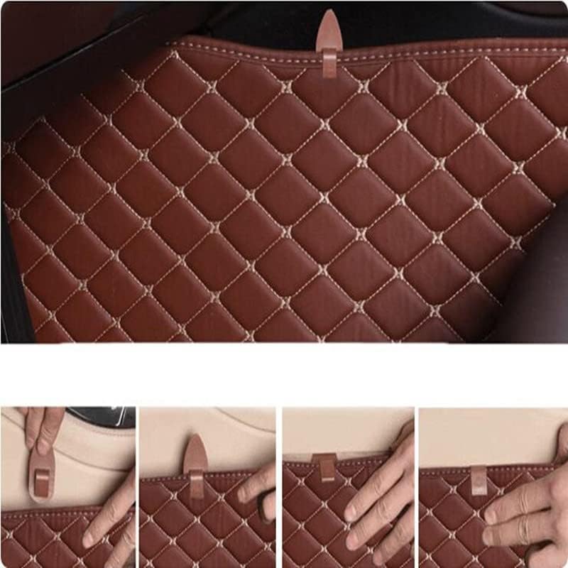 Custom All-Weather Protection Luxury Leather Floor Mats for Cars SUVs Trucks According Anti-Slip Leather Floor mats (31, Brown and Black Beige)
