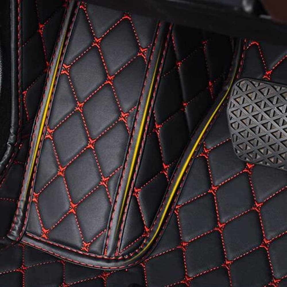 Custom All-Weather Protection Luxury Leather Floor Mats for Cars SUVs Trucks According Anti-Slip Leather Floor mats (12,Pink)