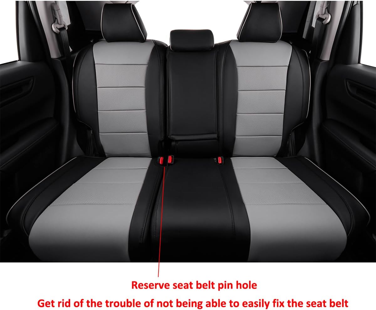 EKR Sportage Seat Covers Custom Fit for KIA Sportage EX,X-Line,SX,SX Prestige,X-pro,X-pro Prestige 2023 2024 2025 2026 Leather Car Seat Cover Full Set - Faux Leather (Black/Gray)