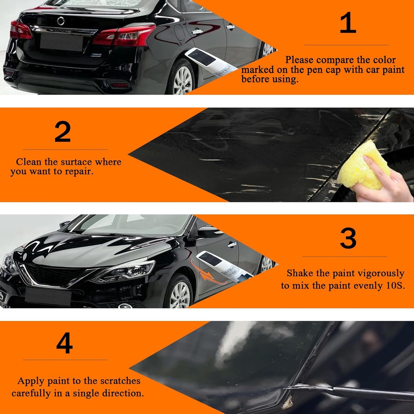NAH Cayenne Red Pearl Touch Up Paint for Nissan, Car Paint Pen Scratch Repair Two-In-One Touch Up Paint, Premium Car Scratch Remover for Deep Scratches