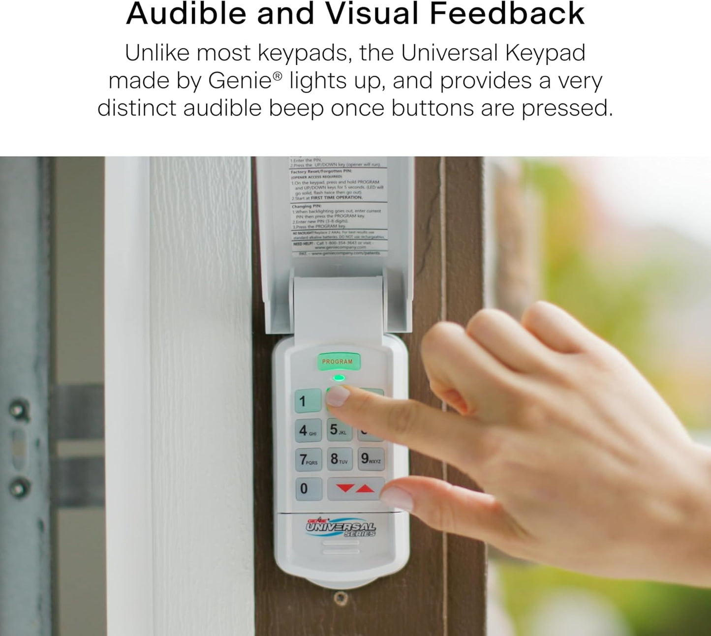 Genie Genuine GUK-R Wireless Universal Garage Door Opener Keypad, Compatible with LiftMaster, Chamberlain, Genie, Craftsman and More