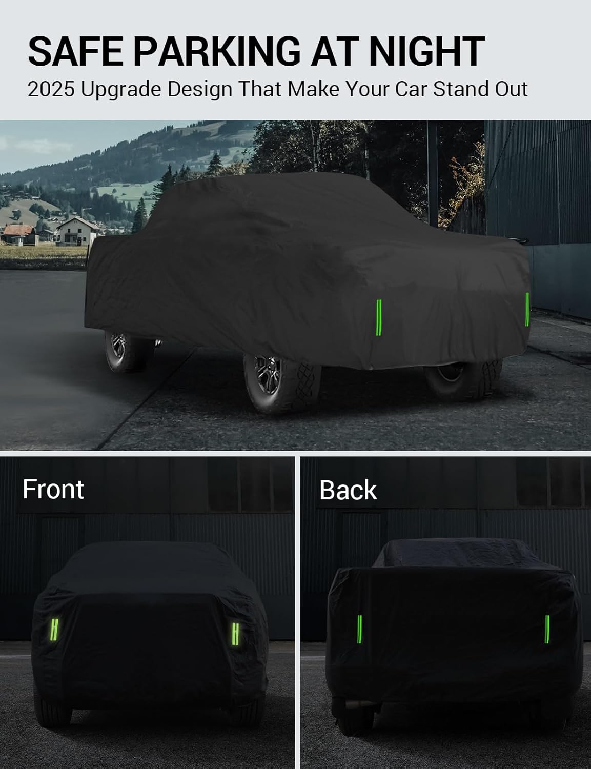 Proadsy 2025 Upgrade Car Cover Compatible with Tundra 2016-2024 2025 CrewMax with 5.5ft Windproof All Weather Waterproof Sun Rain UV Dust Snow Protection Outdoor Covers