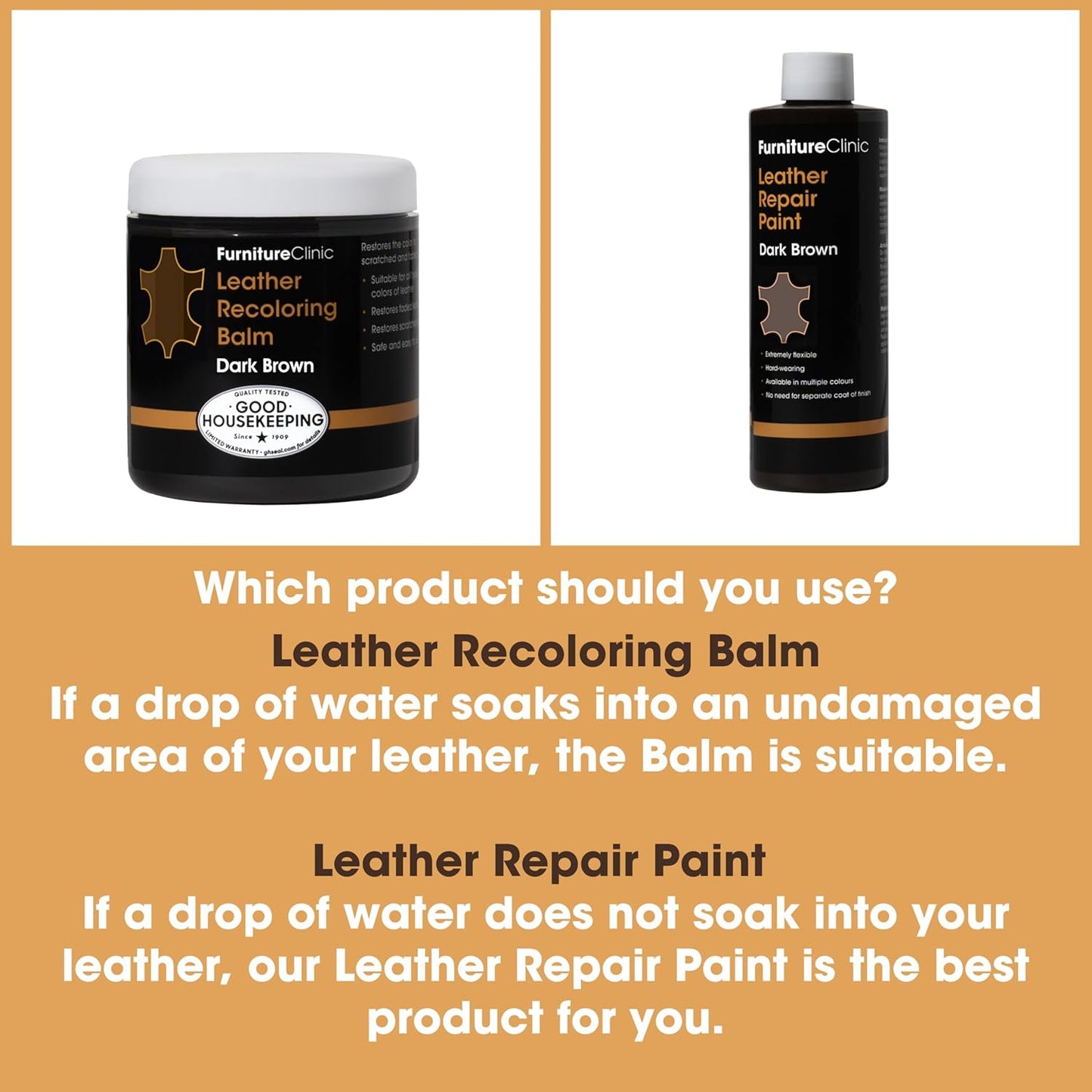 The Original Leather Recoloring Balm by Furniture Clinic - White Leather Dye for Furniture, Couches & Car Seats - Restore Scratched, Faded, & Damaged Surfaces