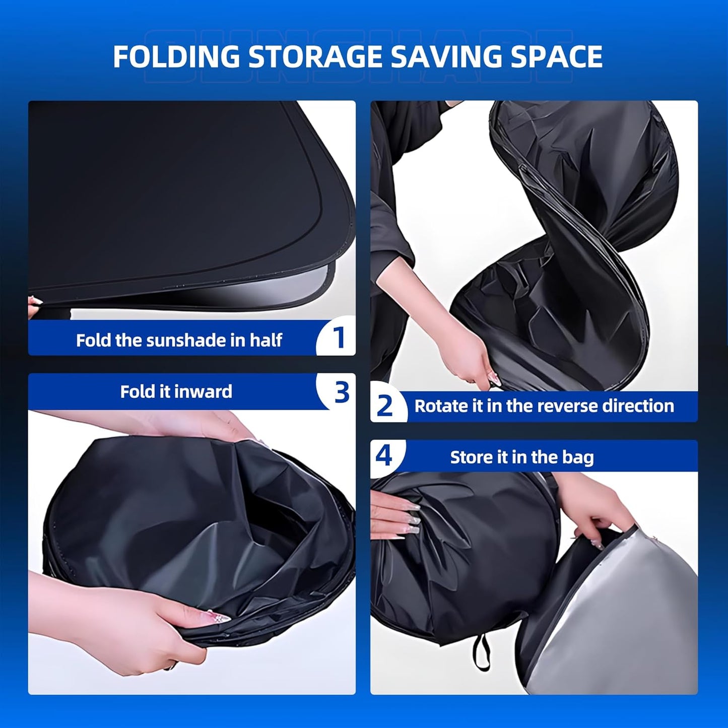 Windshield Sun Shade for Honda HR-V (LX Sport EX EX-L) 2023-2025 2026 Foldable HRV Sunshade Custom Fit Front Window Car Interior Accessories Protector Blocks UV Rays