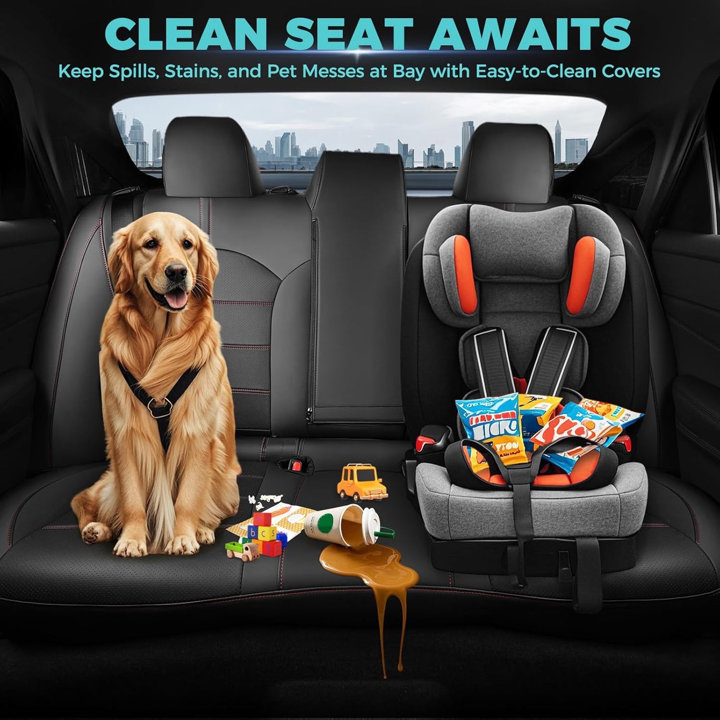 for Toyota Camry Seat Covers Hybrid LE SE 2018 2019 2020 2021 2022 2023 2024 - Custom Car Seat Covers Full Set, Leather Seat Cover for Cars, Waterproof Breathable Cushion Protectors Black Red