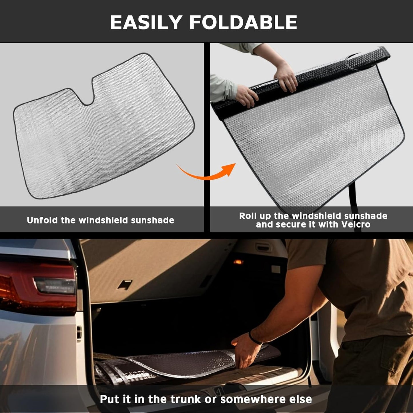Windshield Sun Shade for Toyota 4Runner 2010-2019 4-Runner - 5-Layer Bubble Foldable Front Window Shade Sun Visor Accessories - Blocks Heat & UV Rays