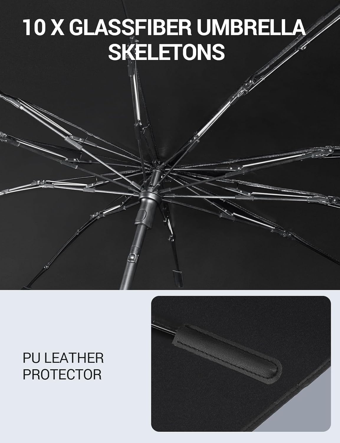 Proadsy Windshield Sun Shade Umbrella for Volkswagen Tiguan 2024-2025 2026 Foldable Car Umbrella Sunshade with Soft TPU Handle Spring Structure Crystal Cooling Material Protect Car from Rays & Heat