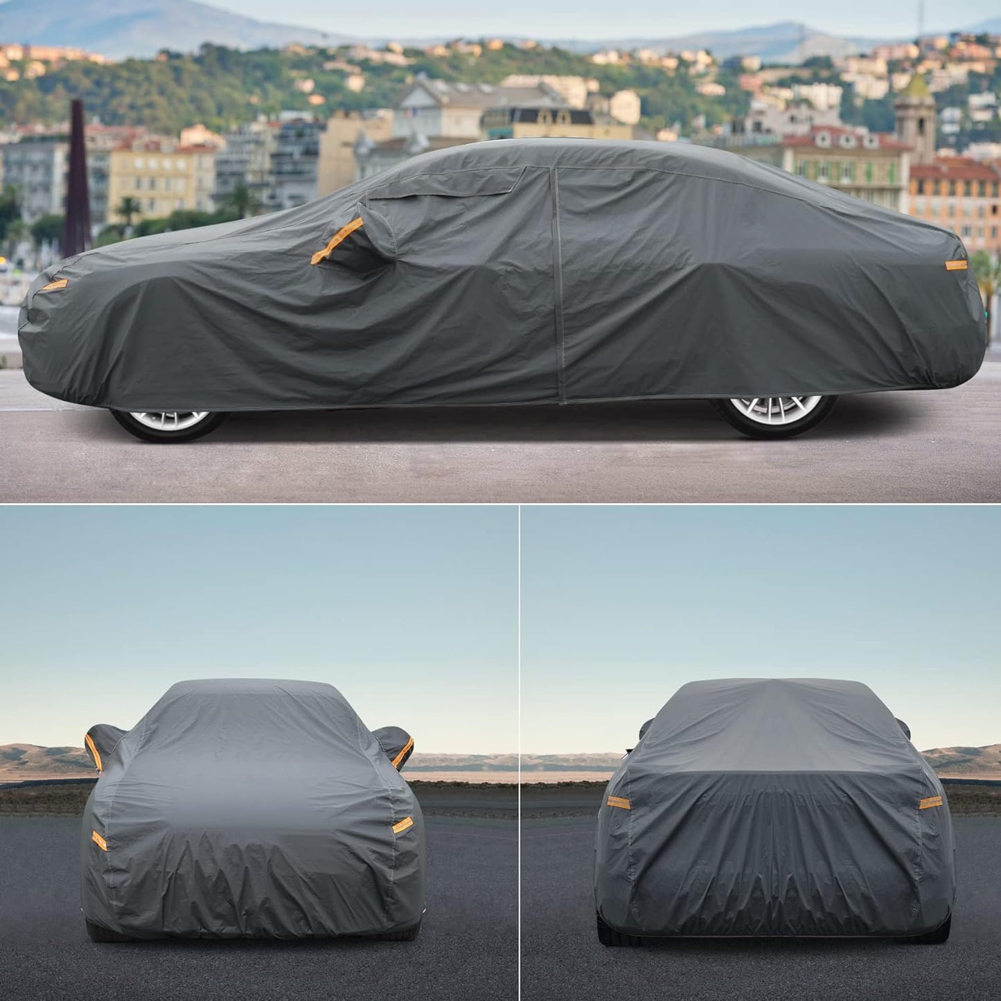 Premium Car Cover Custom Fit Chevrolet Tahoe (2007-2025), 16 Layers Heavy Duty Car Cover Waterproof All Weather with Zipper Door for Sun Rain Snow Dust Uv Protection