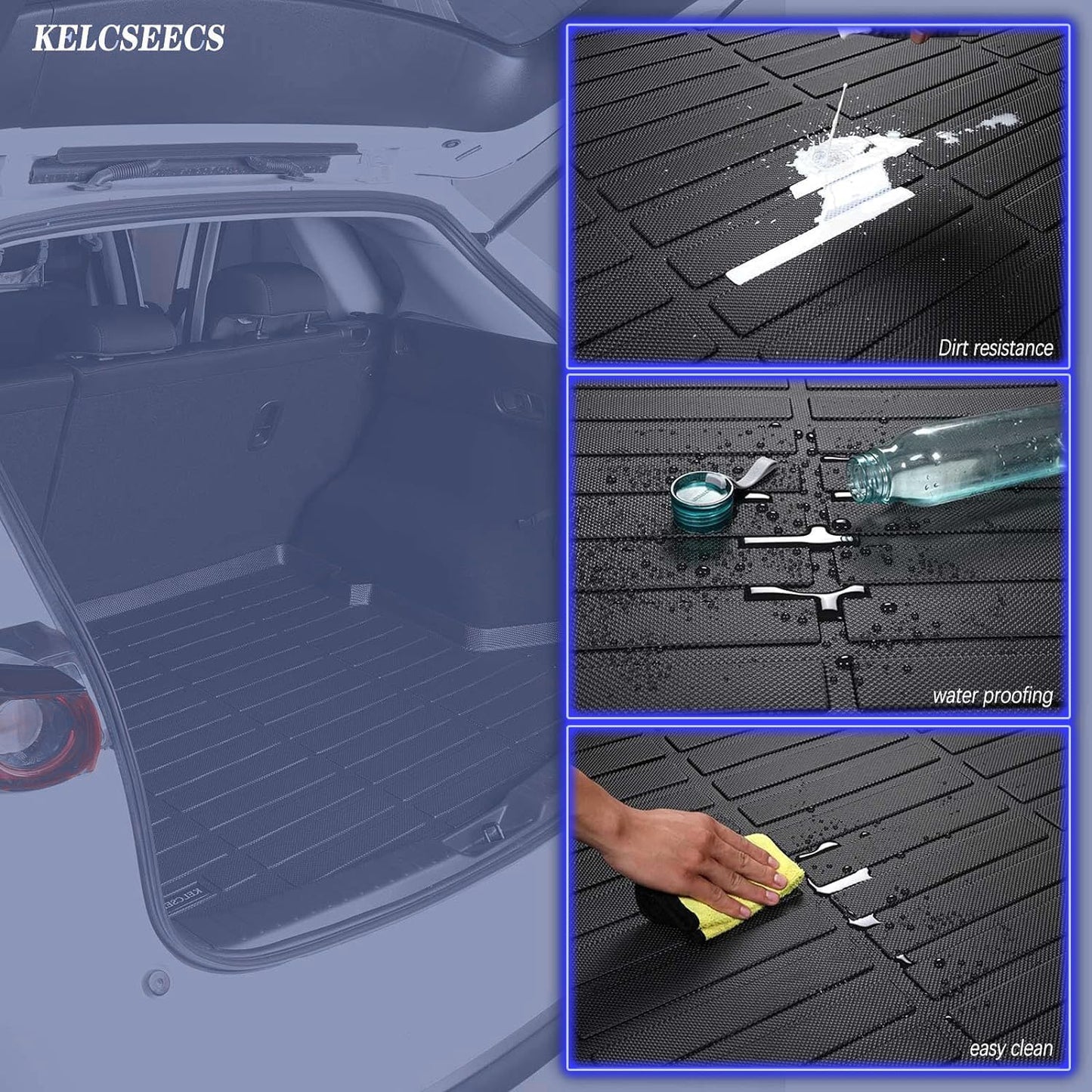 KELCSEECS Floor Mats & Cargo Liner Custom for 2025 BMW X3 Car Mats Automotive Cargo Mat Floor Liners Trunk Mat X3 All Weather Floor Mats Trunk Liner Black