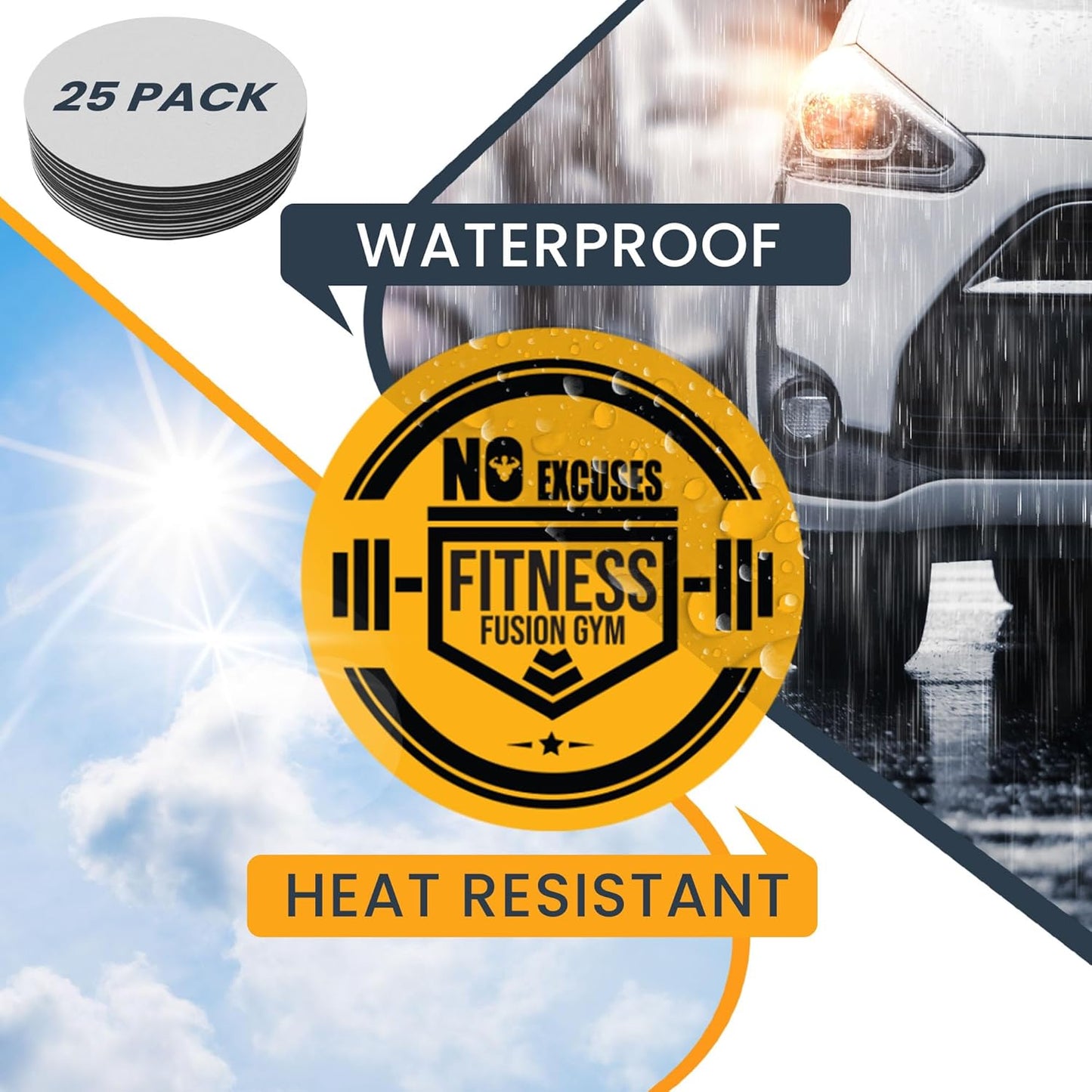 Magnet Me Up Customizable 30 Mil Round Magnet- 6β, 25 PK Weatherproof Car Magnet for Businesses, Sports Teams, Fundraiser, Personal Expression- Custom Text & Logo- Strong Magnetic Vinyl for Vehicles