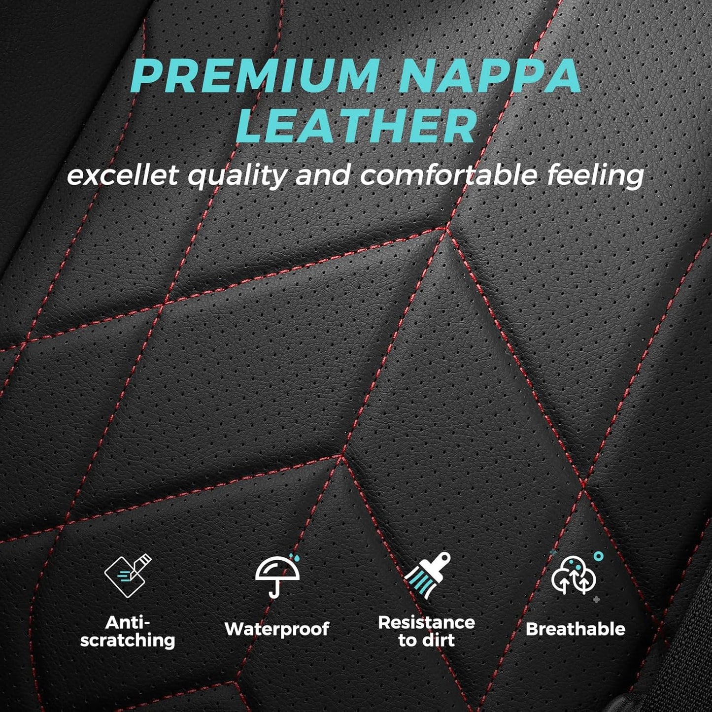 for Toyota RAV4 Seat Covers 2019 2020 2021 2022 2023 2024 2025 RAV 4 Prime & Hybrid XLE LE Limited XLE Premium (Not for XSE/SE Hybrid) - Custom Leather Car Seat Covers Full Set - BlackRed