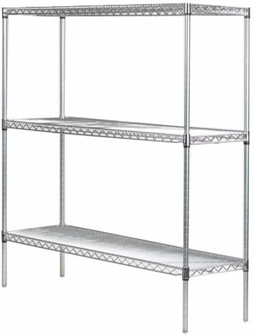 Omega 36" Deep x 48" Wide x 54" High 3 Tier Gray Starter Shelving Unit