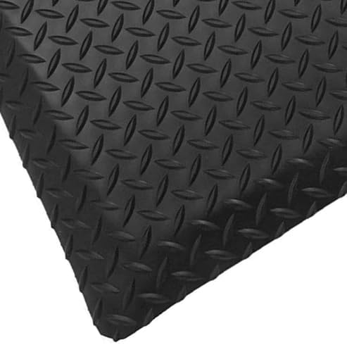 Rhino Mats, American Classic Diamond Anti-Fatigue Mats, Industrial Ergonomic Comfort Standing Mat for Work, Home, Garage, Office, Kitchen or Anywhere (Black 1" Thick, 2 FT. x 17 FT.)