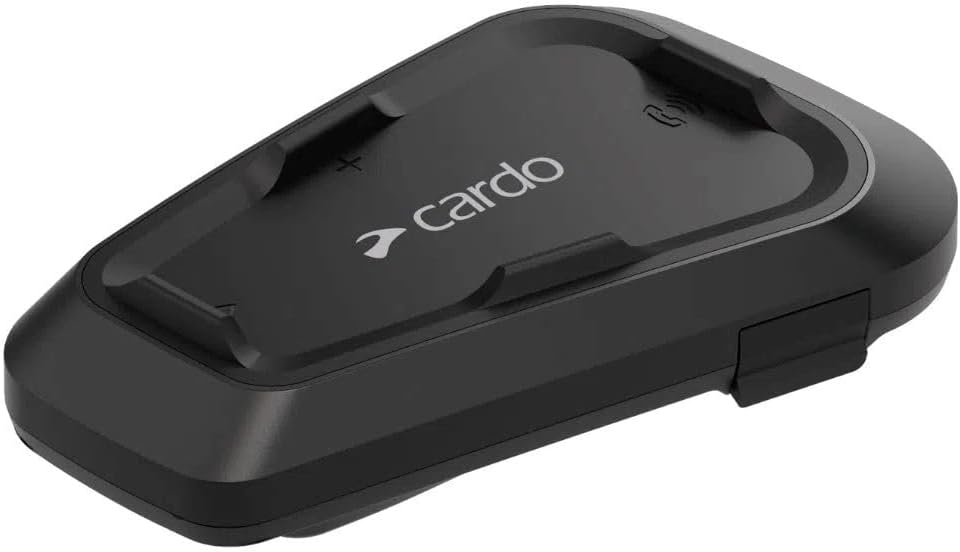 Cardo Systems Spirit Motorcycle Bluetooth Communication Headset, 2-Way Bluetooth, Thin 32mm Speakers, Waterproof, Universal Connectivity - Single Pack