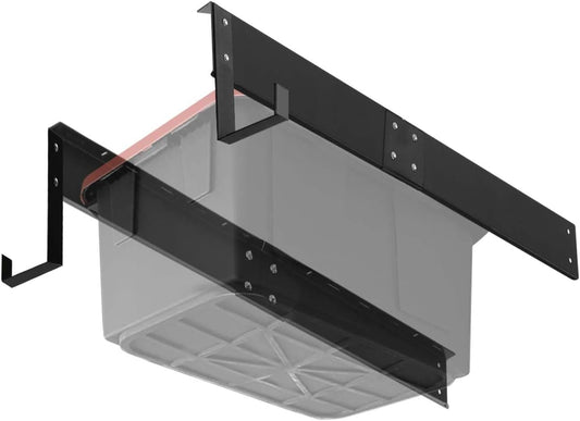 Overhead Garage Storage Rack System – Heavy-Duty Adjustable Ceiling Rails for Totes, Fits Most Storage Bins (8 Sets Hold 4 Bins Each)