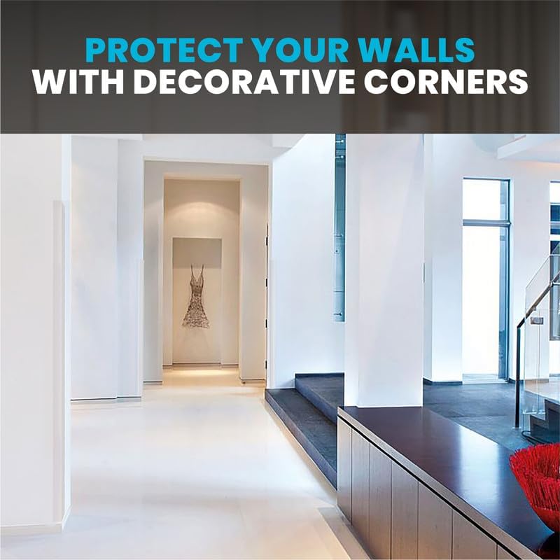 Proflex Wall Corner Protector - Pack of 6 Self Adhesive Corner Guards for Walls Edge Protection - 1-1/2 inch x 60 inch, Clear – Easy to Apply – No Tools Needed