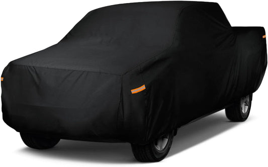EzyShade 10-Layer Truck Cover Waterproof All Weather. See Vehicle Size-Chart for Accurate Fit. Outdoor Pickup Truck Covers Chevy Silverado F250 F350 RAM Sun Snow Rain. Black, Size T6 (See SizeChart)