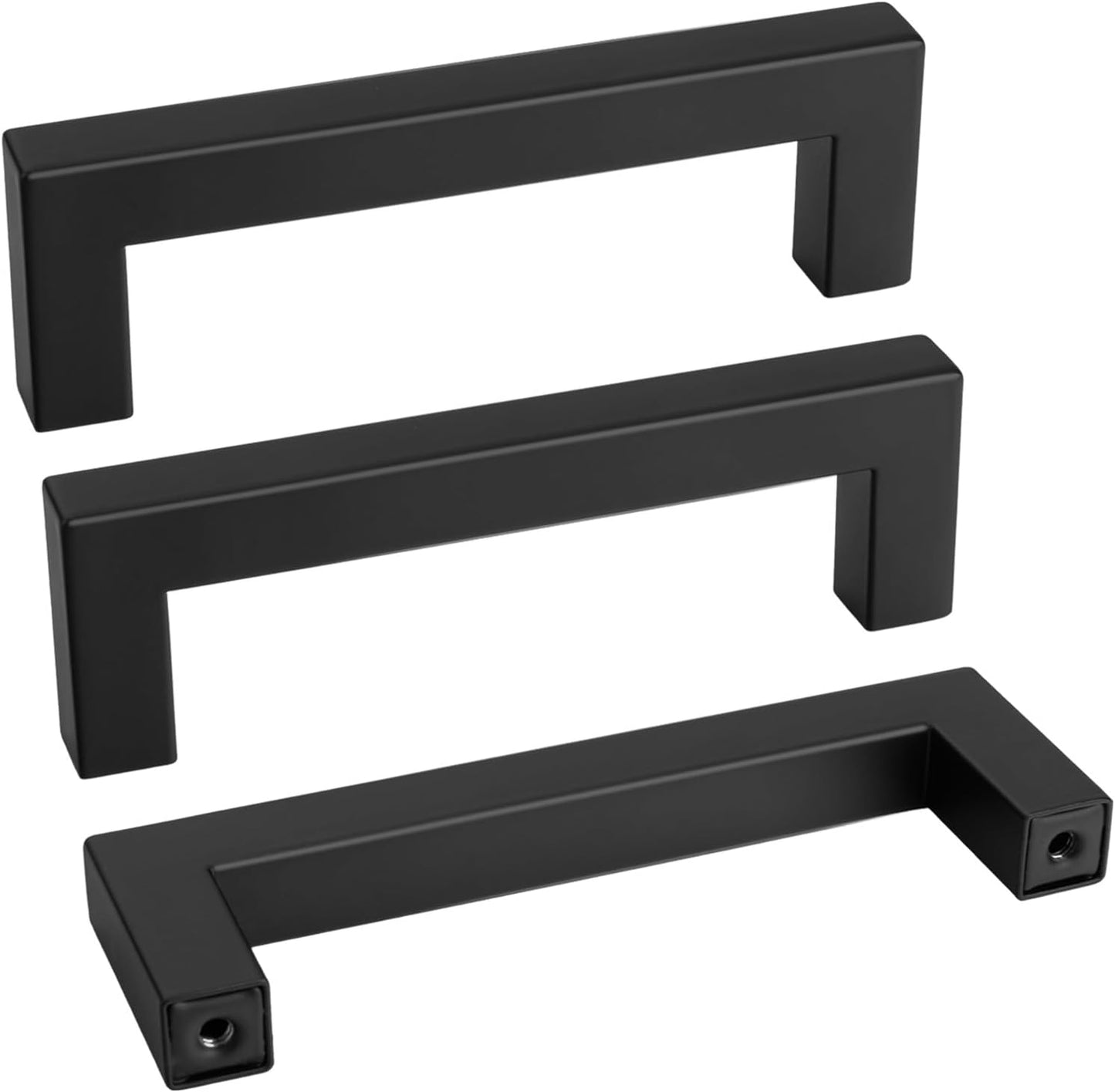 goldenwarm 30 Pack Black Drawer Pulls 3 3/4 Inch Kitchen Cabinet Handles Stainless Steel Modern Cabinet Hardware for Cupboard Kitchen Cabinet Hardware