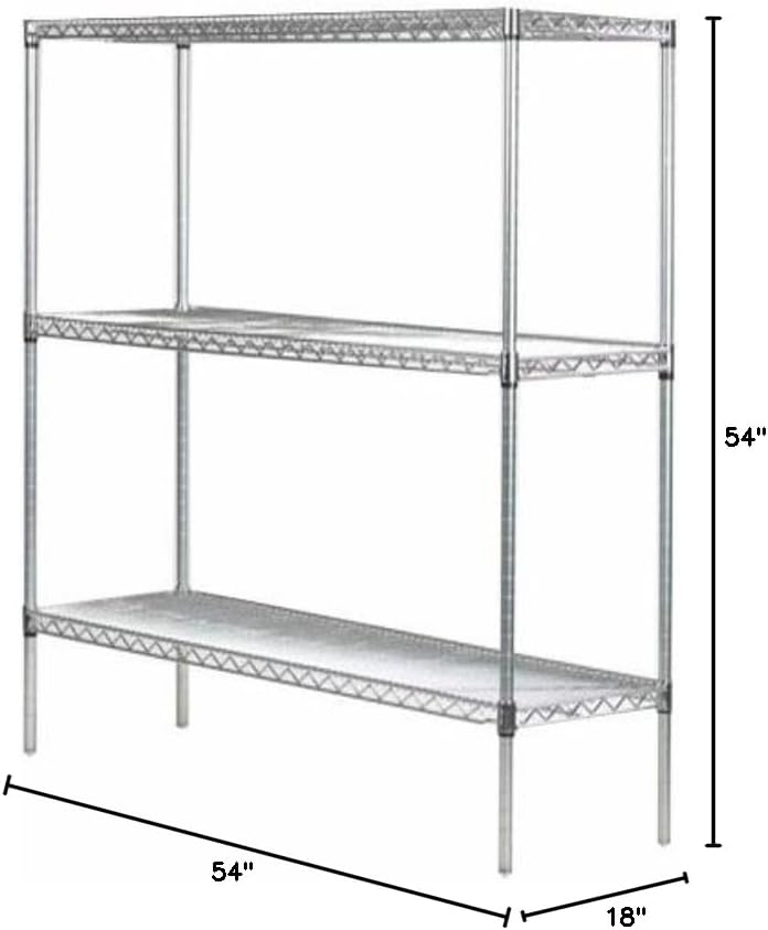 Omega 18" Deep x 54" Wide x 54" High 3 Tier Gray Starter Shelving Unit