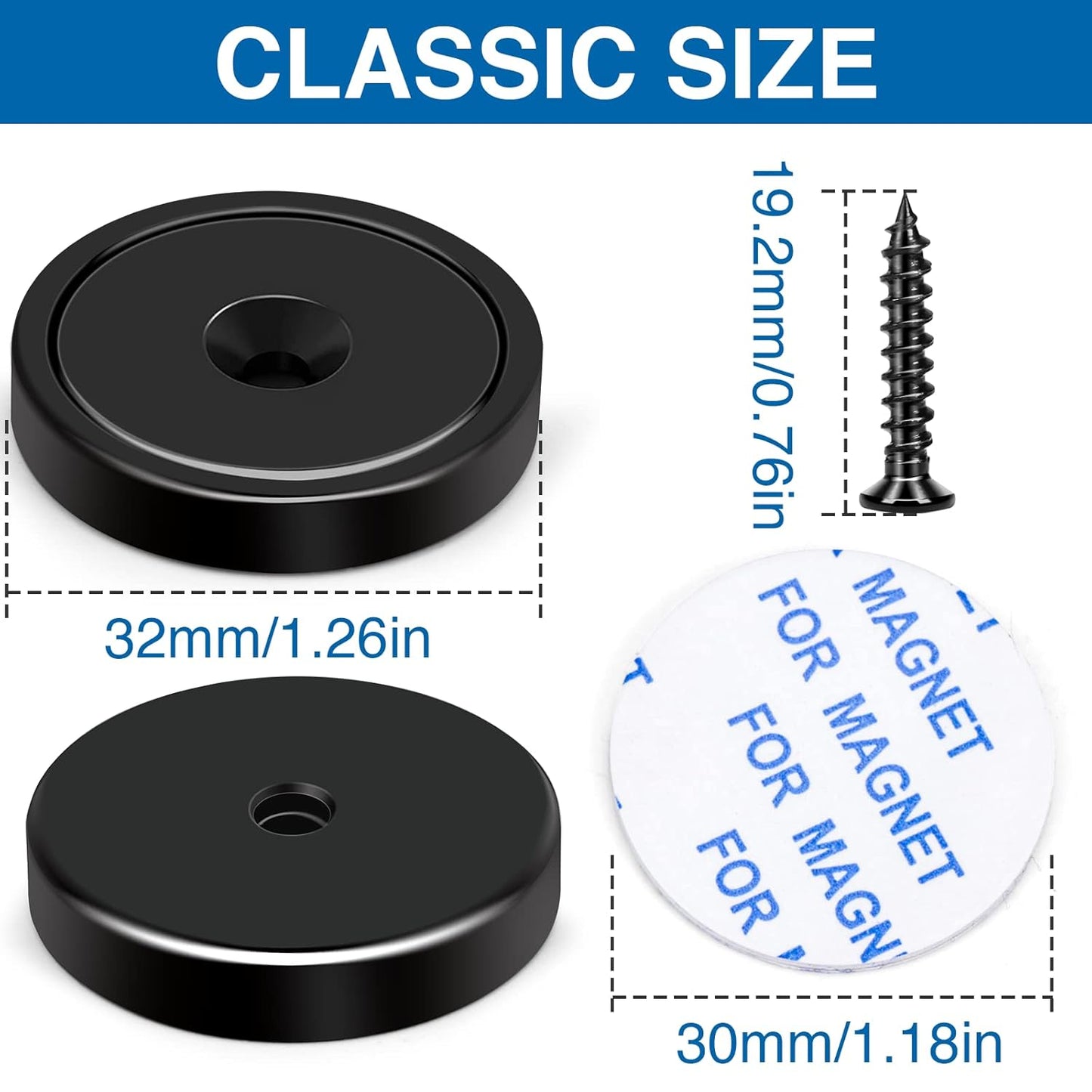 LOVIMAG Magnets,110lb+ Waterproof Super Strong Neodymium Magnet with Hole for Wall Mounting,Strong Rare Earth Cup Magnets with Heavy Duty Countersunk Hole and Screws for Tool Room,Workplace-Pack of 12