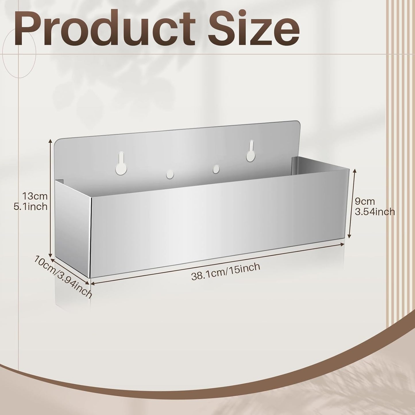 Tanlade 2 Pieces 15 Inch Single Speed Rail Stainless Steel Liquor Bottle Holder Wall Mounted Spray Bottle Rack Drink Rail Shelf for Bars, Silver
