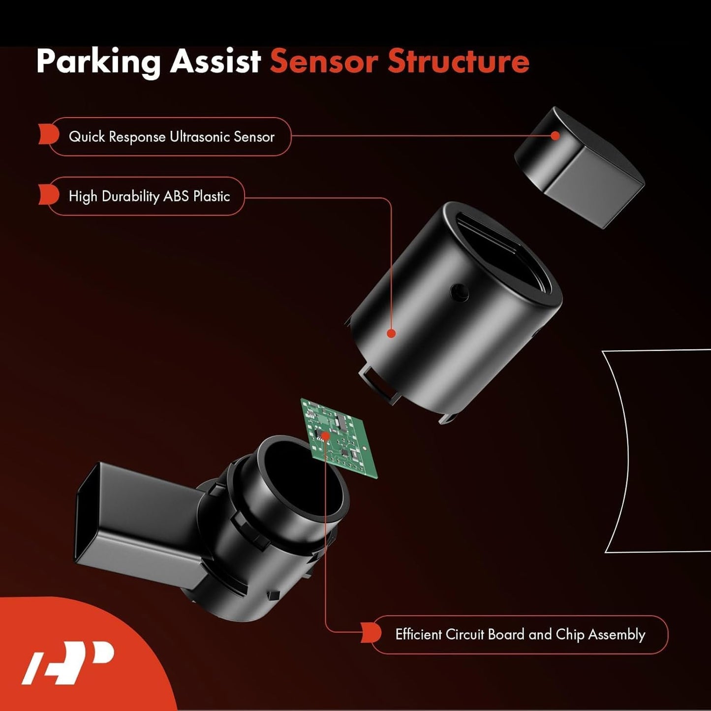 A-Premium 4-PC Reverse Backup Parking Assist Sensor Compatible with Select Toyota Models - RAV4 2014-2018, Tacoma 2015-2022, Tundra 2014-2021, Replace# 89341-0C010, 89341-0C020