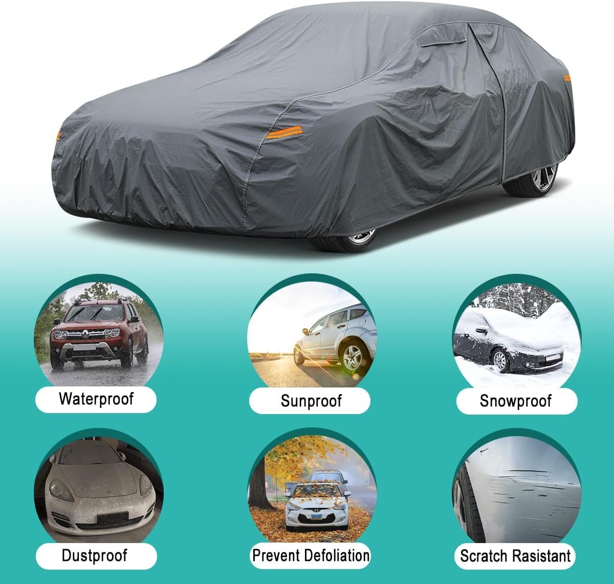 Premium Car Cover Custom Fit Chevy Corvette C4/C5/C7/C8 Coupe Convertible Targa, 16 Layers Heavy Duty Car Cover Waterproof All Weather with Zipper Door for Sun Rain Snow Dust Uv Protection