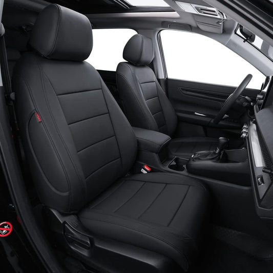coverdream CRV Seat Covers Custom Fit for 2017-2022 Honda CRV LX,EX,SE,EX-L,Touring,Hybrid(5-Seater Version),Fully Covered Waterproof Leatherette Car Seat Protector (Full Set,Black)