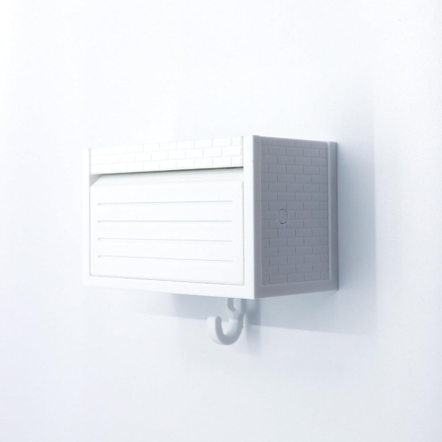 Wall-Mounted Car Display Key Holder, Decorative Garage Model Design, Multiple Colors（No Car） (Brick-White(No Car)