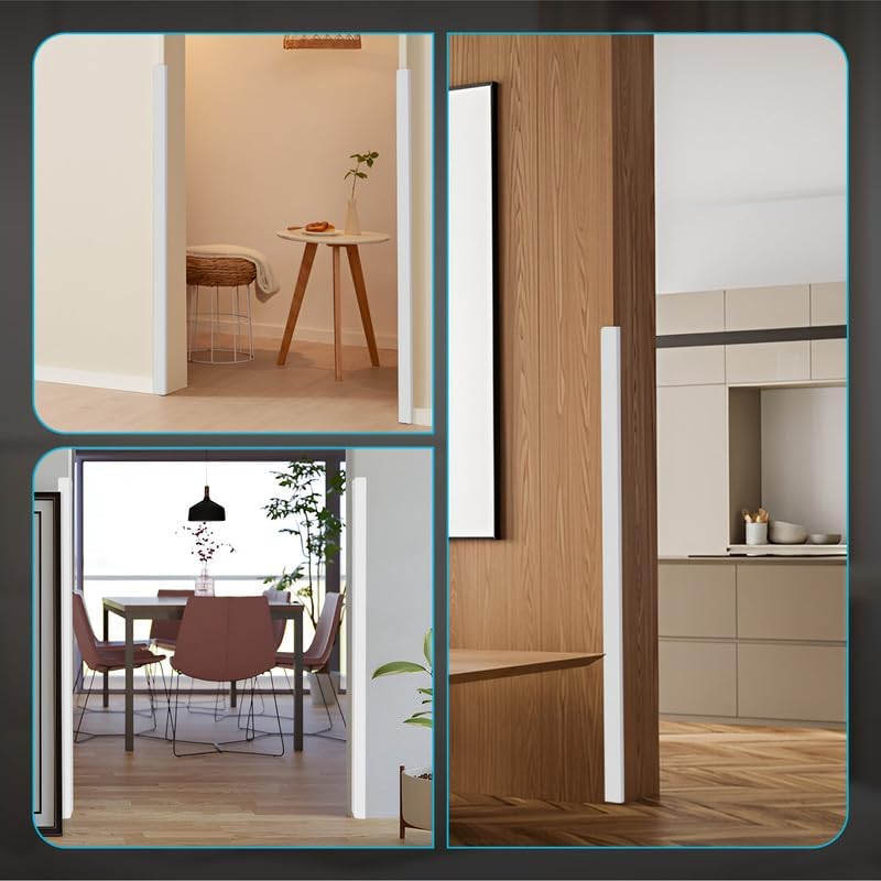 Proflex Wall Corner Protector - Pack of 6 Self Adhesive Corner Guards for Walls Edge Protection - 1 inch x 48 inch, White Textured – Easy to Apply – No Tools Needed
