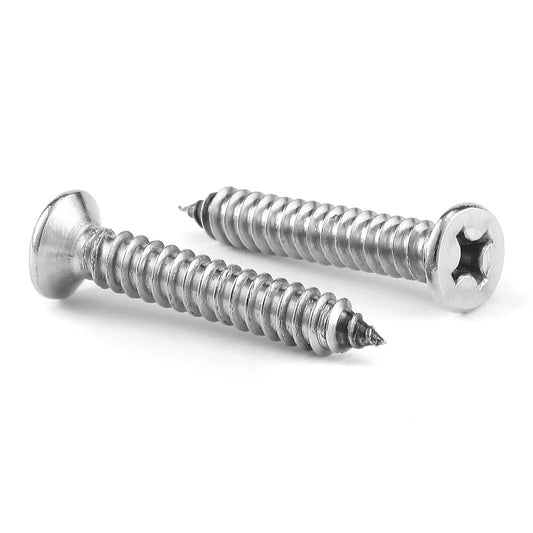 #6 x 1" Wood Screw 100Pcs 18-8 (304) Stainless Steel Screws Flat Head Phillips Fast Self Tapping Drywall Screws by SG TZH
