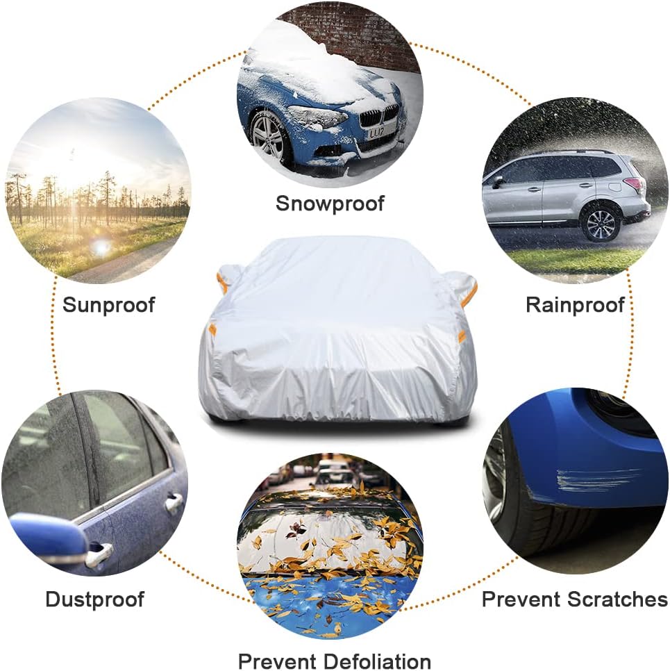 Kayme 6 Layers SUV Car Cover Custom Fit for Buick Envision (2015-2025) Waterproof All Weather for Automobiles, Outdoor Full Cover Rain Sun UV Protection.Silver