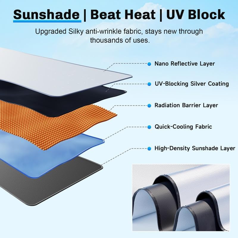 SXCY for 2019-2026 Honda Passport Windshield Umbrella Sunshade [Easier Foldable] for 2026 Honda Passport Accessories 2026 Passport Sunshade Umbrella for 2025 Passport Windshield Sun Shade Umbrella