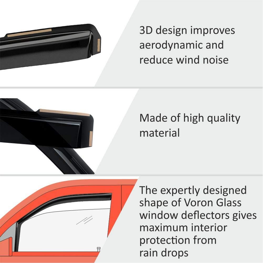 Voron Glass in-Channel Extra Durable Rain Guards for Jeep Grand Cherokee 2022-2025, Window Deflectors, Vent Window Visors, 4 Pieces - 200866