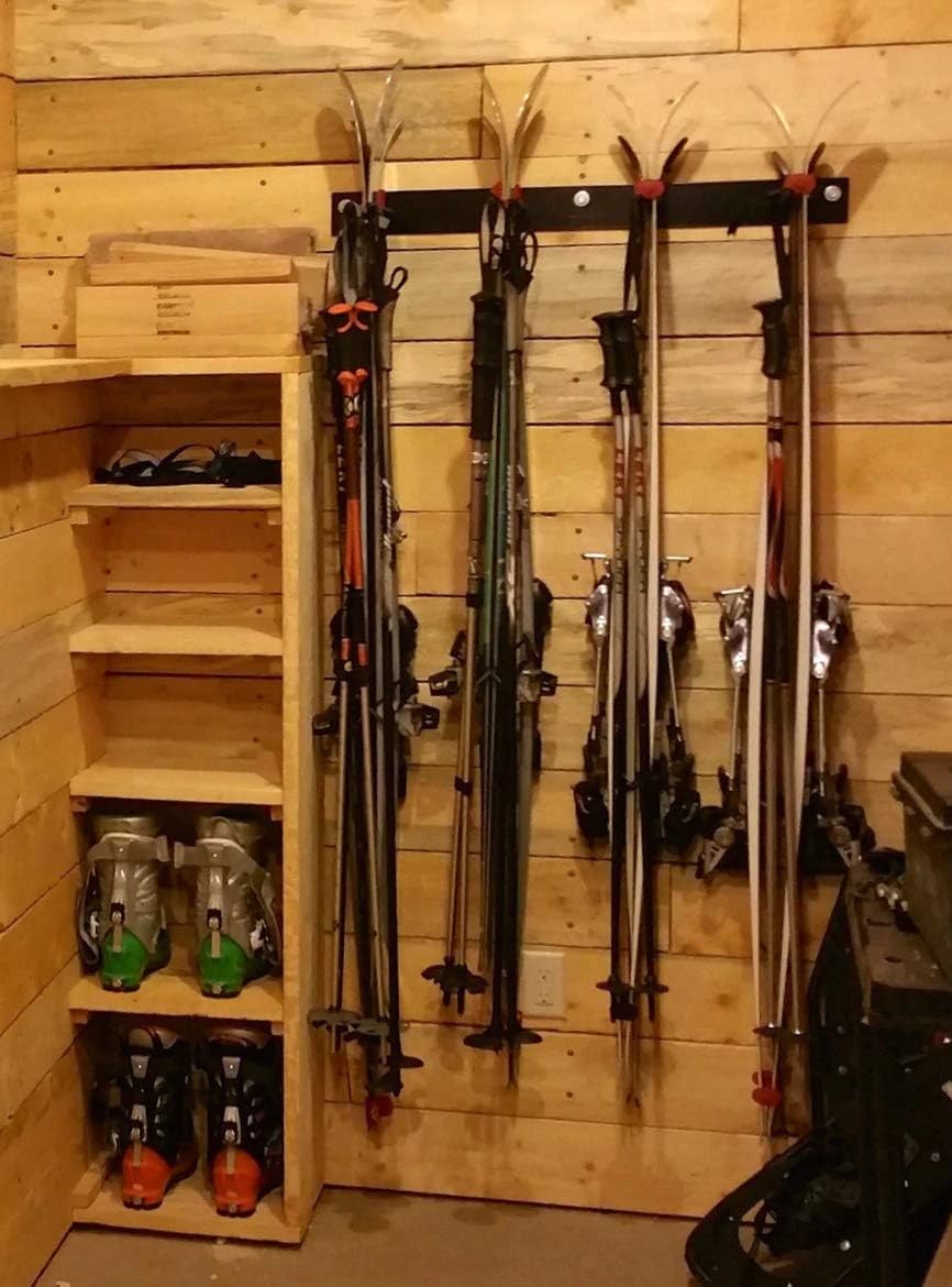 StoreYourBoard Ski Storage Rack, Indoor Wall Mount Garage Organizer (16 Skis), Solid Steel