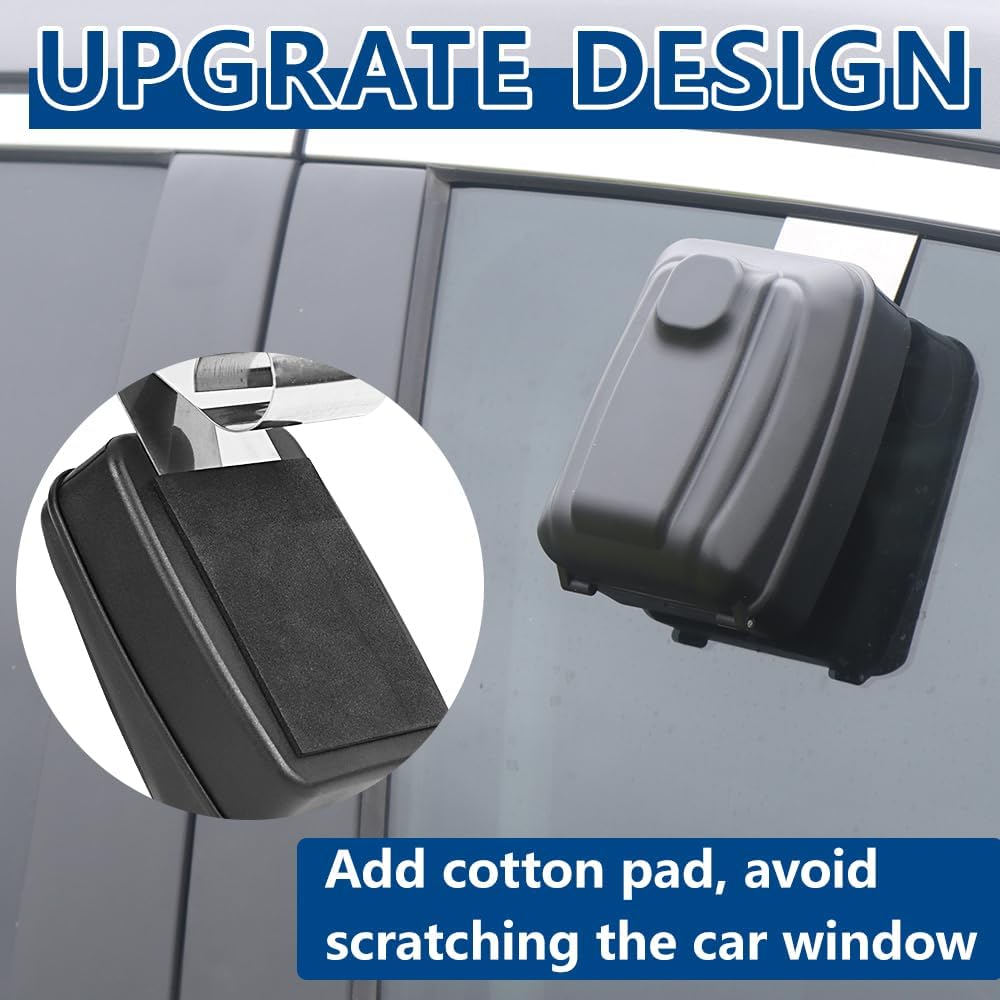 Car Window Punch Button Lock Box, Black Portable Car Key Lock Box with Key Labeling Tag, Sturdy Waterproof Large Capacity Lock Box for Turo, Ride Share, GetAround