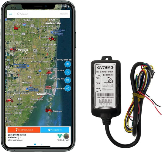 Optimus GV75MG Waterproof Wired GPS Tracker for Motorcycles, Boats, Machinery, Assets