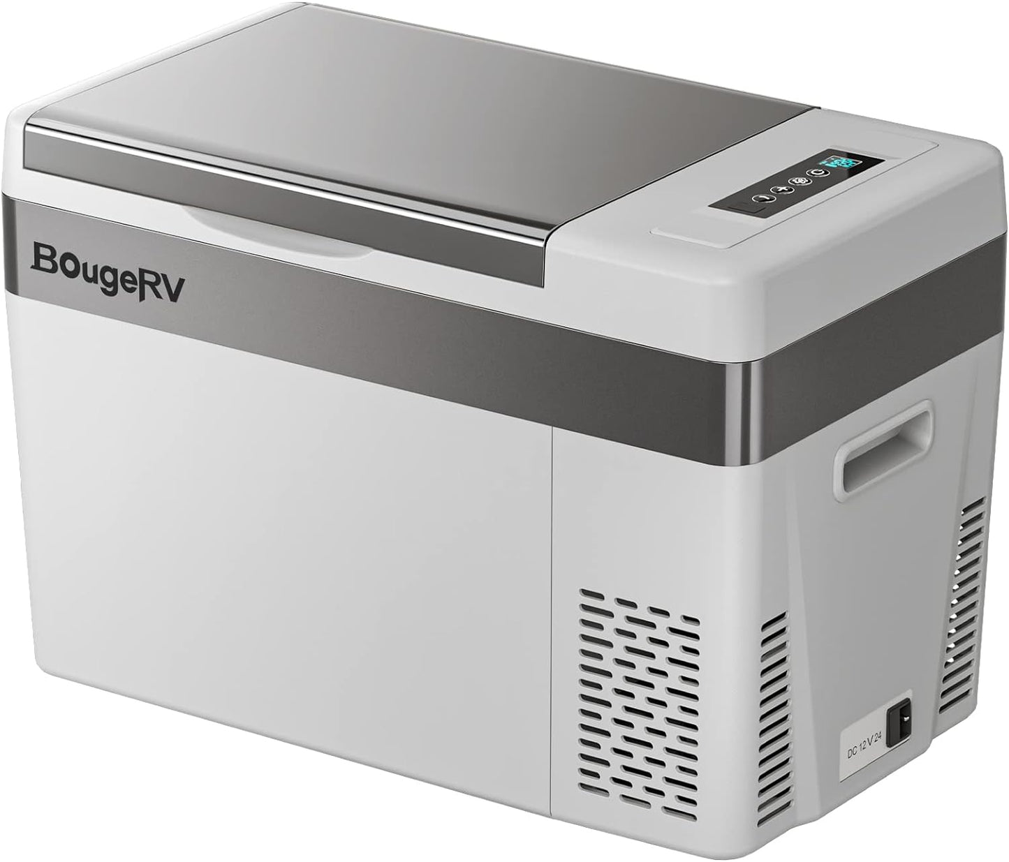 BougeRV 12 Volt Refrigerator With Cover 12V Car Fridge 30 Quart Portable Freezer Compressor Cooler Compressor Freezer, 12/24V DC 110~240V AC, -8℉~50℉ for Truck RV SUV