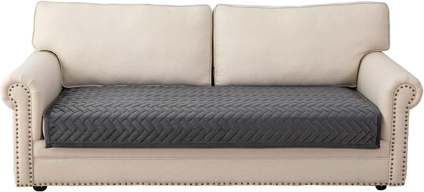 Eismodra Couch Cover,Sectional Couch Covers,Sofa Covers for 3 Cushion Couch,Anti-Slip Sofa Slipcovers for Dogs Cats Kids Loveseat Recliner L Shaped Armrest Backrest,Dark Gray 43''x63''(Only 1 Piece)