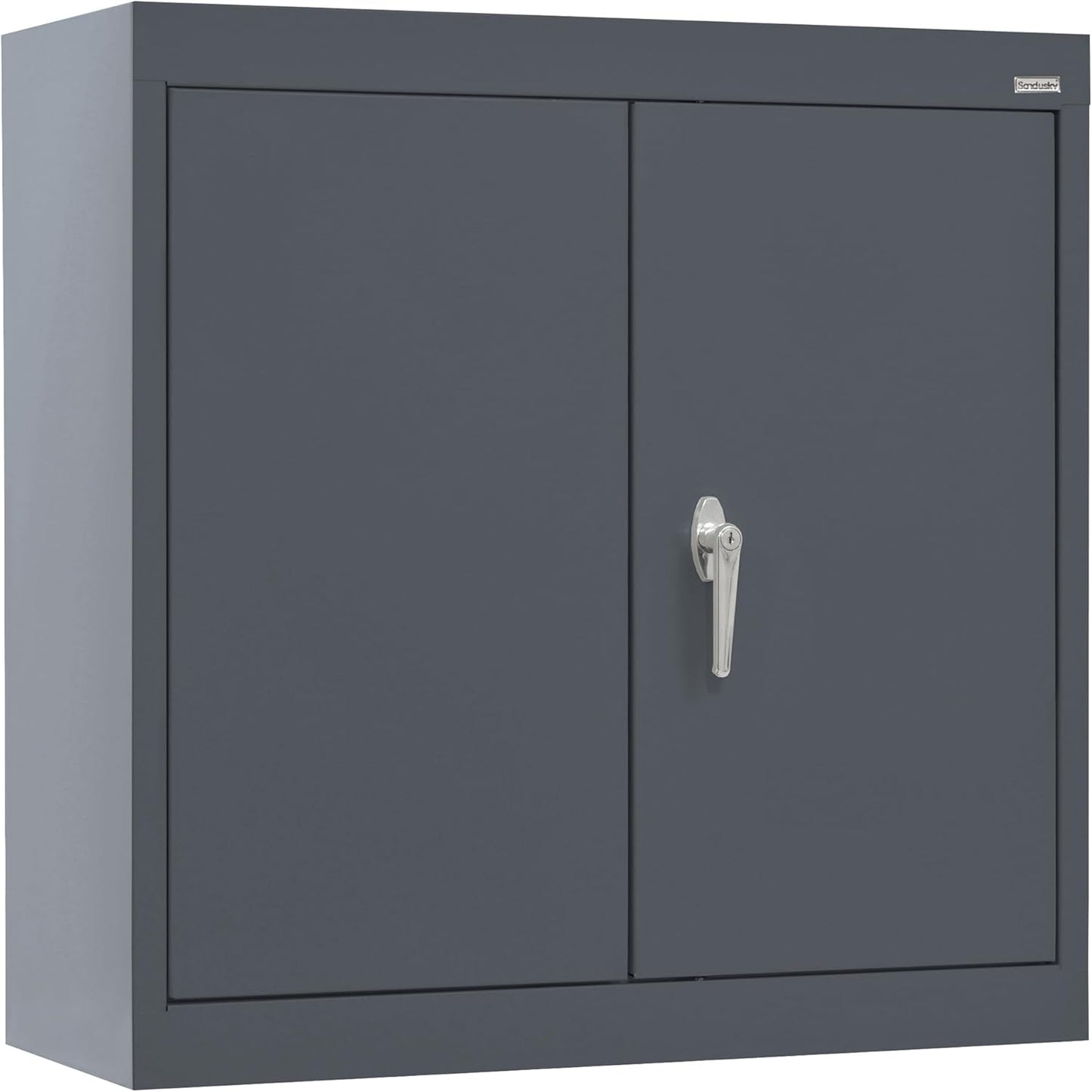 Sandusky Lee WA11301226-02 Wall-Mount Metal Storage Cabinet with Adjustable Shelf, Locking Handle, 200lb Capacity, 12" Depth x 30" Width x 26" Height, Charcoal