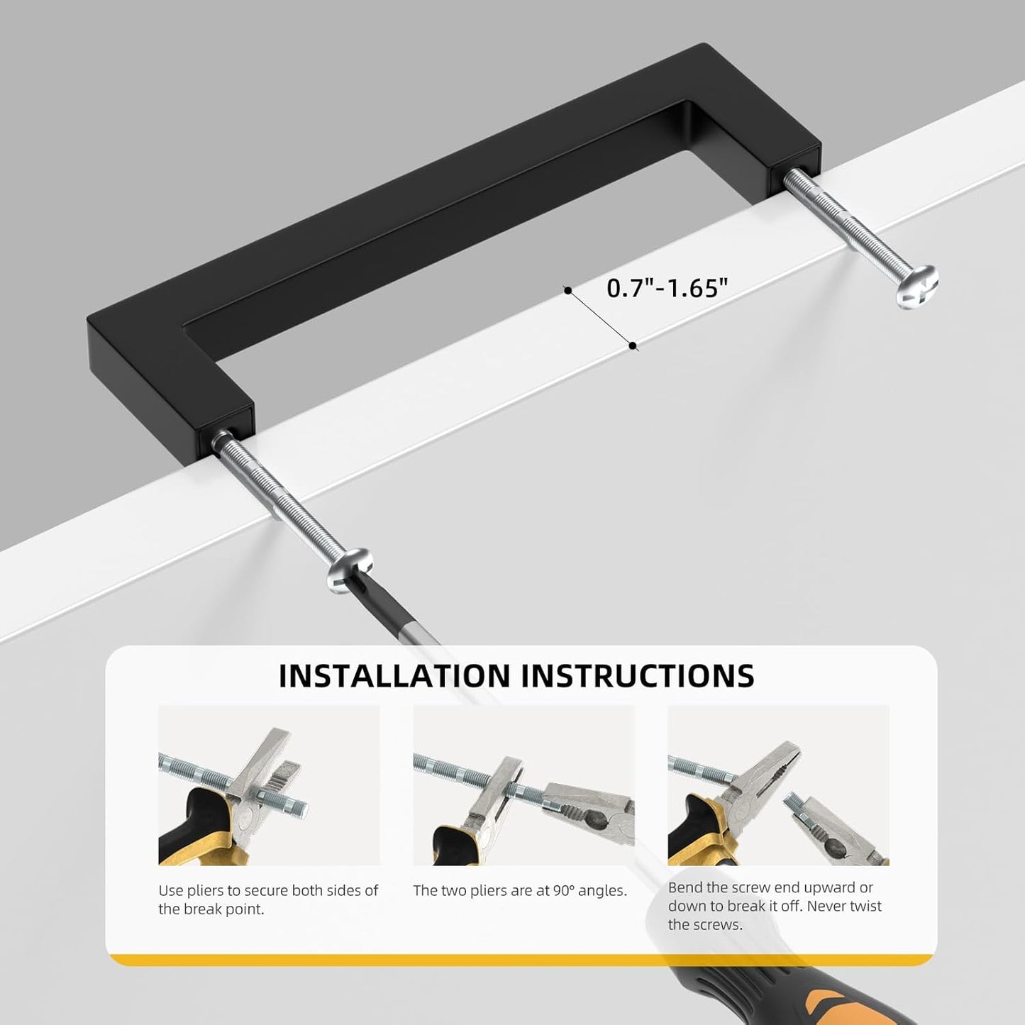 goldenwarm 22 Pack 3 INCH Black Square Bar Cabinet Pull Drawer Handle Stainless Steel Modern Hardware for Kitchen Bathroom Cabinets Cupboard - Center to Center 3in (76mm) Matte Black Drawer Pulls