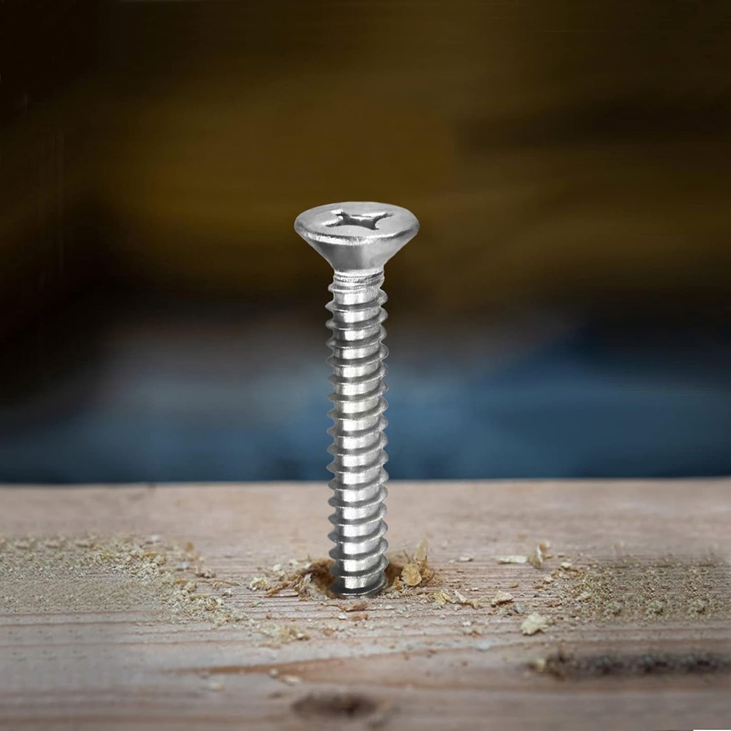 #6 x 1/2" Wood Screw 100Pcs 18-8 (304) Stainless Steel Screws Flat Head Phillips Fast Self Tapping Drywall Screws by SG TZH