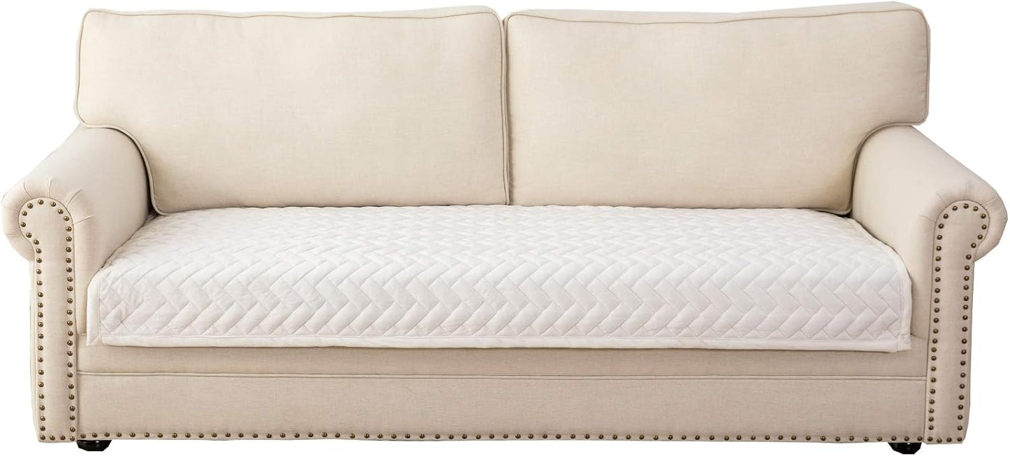 Eismodra Couch Cover,Sectional Couch Covers,Sofa Covers for 3 Cushion Couch,Anti-Slip Sofa Slipcovers for Dogs Cats Kids Loveseat Recliner L Shaped Armrest Backrest,White 43''x82''(Only 1 Piece)
