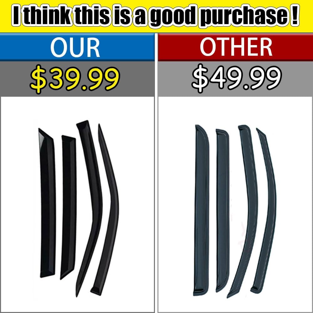 Rain Guards for Civic 2017-2021 Hatchback, Tape-on Side Window Deflectors for Civic, Window Visors for Honda Cars, for Honda Car Accessories, 4 pcs