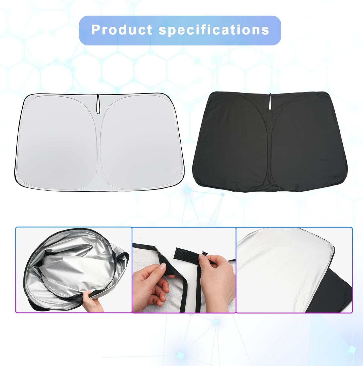 SXCY for 2023-2025 Honda HRV Windshield Sunshade 2023 2024 Honda HRV LX Sport EX-L Accessories 2024 2025 HRV Sunshade Foldable Sun Shield 2023-2025 HR-V HRV Sunshade Block UV Rays for Car Front Window