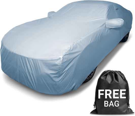 iCarCover Premium Car Cover for 1998-2002 Chevy Prizm Heavy Duty Waterproof All Weather Automobiles Custom Fit Indoor Outdoor UV Snow Protection Covers with Straps and Bag