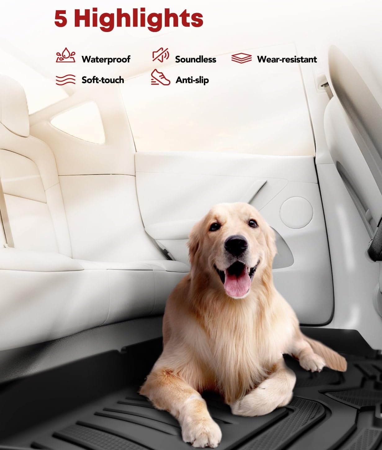 YHTAUTO Floor Mats Fit 2016-2023 Toyota Tacoma, TPE All Weather Car Mats Waterproof Anti-Slip Odorless Floor Liner, Interior Car Accessories Front Liner, 2PCS Black