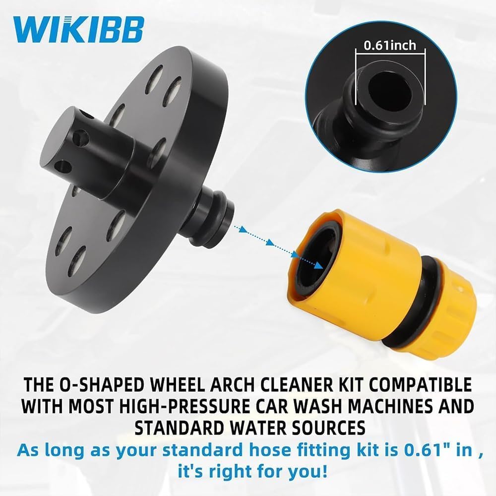 O-Ring Chassis Cleaner Flusher Kit,360° Spinning Nozzle, Undercarriage Cleaner with Quick Coupling, Efficient Wheel Arches/Undercarriage Cleaner Powerful Cleaning in Hidden Areas for All Car (1pc)