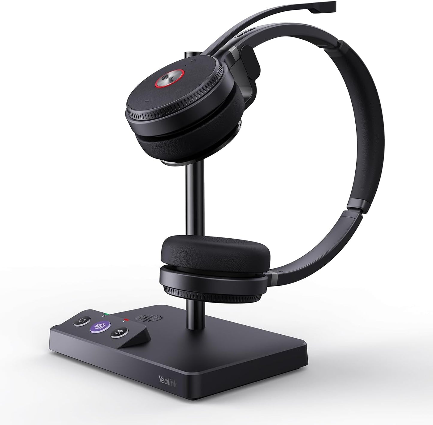 Yealink WH62 Dual Teams DECT Wireless Headset 525 ft Range, Work Headphones with 2X Noise Canceling Mic for IP Phone and Computer, Office Head Set with Call Control, Ringer,14 Hrs Talk Time